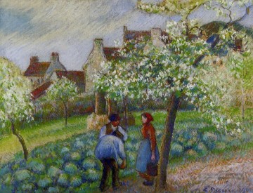  fleurs Peintre - pruniers en fleurs Camille Pissarro